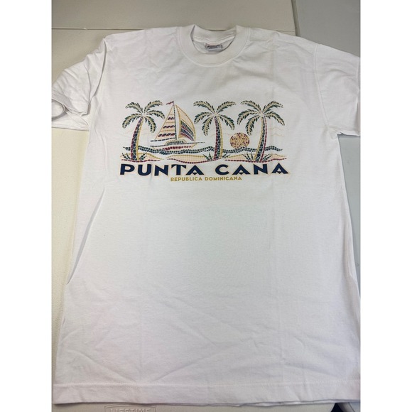 Punta Cana Republica Dominicana T-Shirt Palm Trees Sailboat Souvenir - Picture 2 of 8